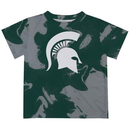Michigan State Spartans Vive La Fete Marble Boys Game Day Green Short Sleeve Tee