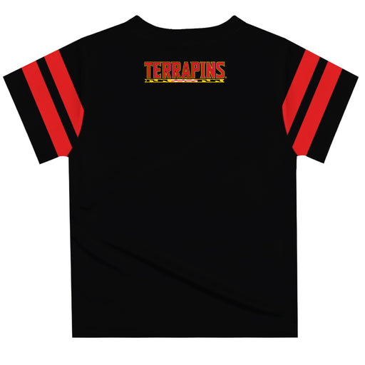 Maryland Terrapins Vive La Fete Boys Game Day Black Short Sleeve Tee with Stripes on Sleeves - Vive La Fête - Online Apparel Store