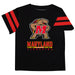 Maryland Terrapins Vive La Fete Boys Game Day Black Short Sleeve Tee with Stripes on Sleeves - Vive La Fête - Online Apparel Store