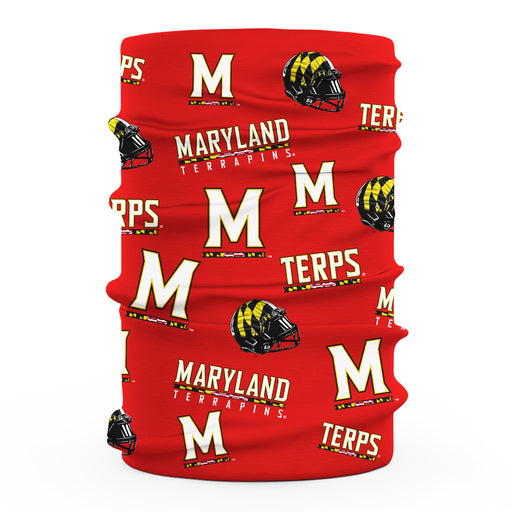 Maryland Terrapins Vive La Fete All Over Logo Game Day Collegiate Face Cover Soft 4 Way Stretch Neck Gaiter - Vive La Fête - Online Apparel Store