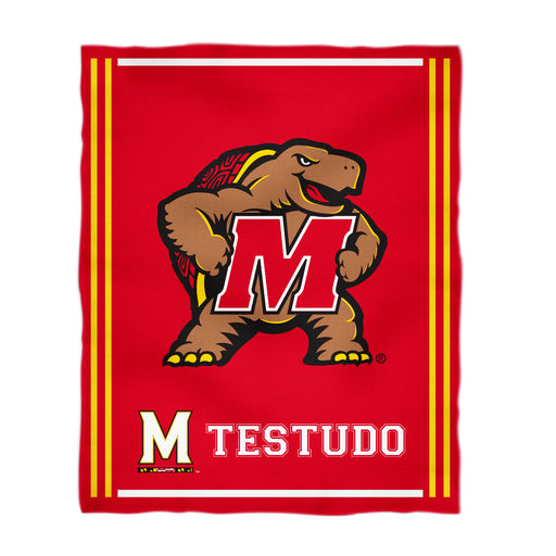 University of Maryland Terrapins Vive La Fete Kids Game Day Red Plush Soft Minky Blanket 36 x 48 Mascot