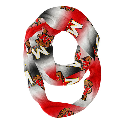 Maryland Terrapins Vive La Fete All Over Logo Game Day Collegiate Women Ultra Soft Knit Infinity Scarf