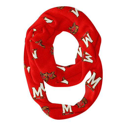 Maryland Terrapins Vive La Fete Repeat Logo Game Day Collegiate Women Light Weight Ultra Soft Infinity Scarf