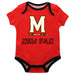Maryland Terrapins Vive La Fete Infant Red Short Sleeve Onesie New Fan Logo and Mascot Bodysuit