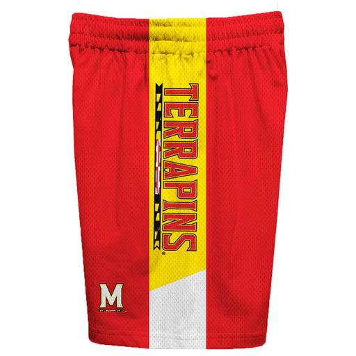 Maryland Terrapins Vive La Fete Game Day Red Stripes Boys Solid Yellow Athletic Mesh Short - Vive La Fête - Online Apparel Store