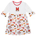 University of Maryland Terrapins 3/4 Sleeve Solid White Repeat Print Hand Sketched Vive La Fete Impressions Artwork on S
