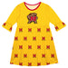 Maryland Terrapins Vive La Fete Girls Game Day 3/4 Sleeve Solid Yellow All Over Logo on Skirt