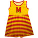 Maryland Terrapins Vive La Fete Girls Game Day Sleeveless Tank Dress Solid Yellow Logo Stripes on Skirt