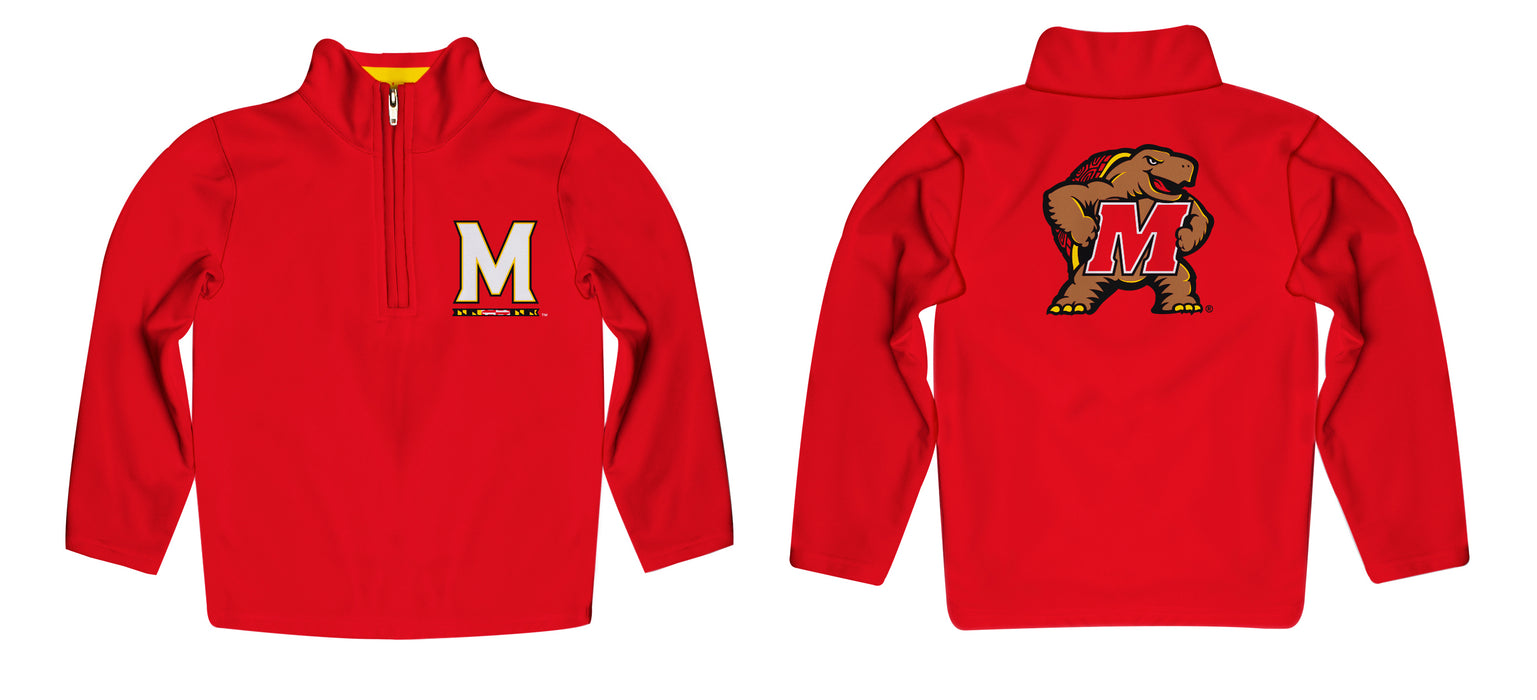 Maryland Terrapins Vive La Fete Game Day Solid Red Quarter Zip Pullover Sleeves - Vive La Fête - Online Apparel Store