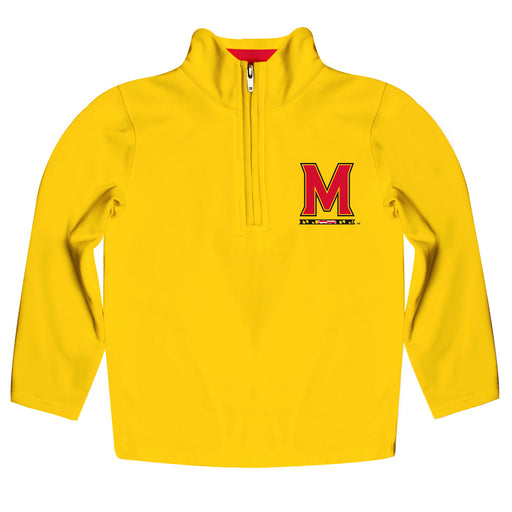 Maryland Terrapins Vive La Fete Game Day Solid Yellow Quarter Zip Pullover Sleeves
