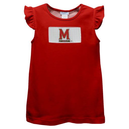 University of Maryland Terrapins Smoked Red Knit Angel Wing Sleeves Girls Tshirt