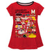 University of Maryland Terrapins Hand Sketched Vive La Fete Impressions Artwork Red Short Sleeve Top