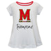 Maryland Terrapins Vive La Fete Girls Game Day Short Sleeve White Top with School Logo and Name