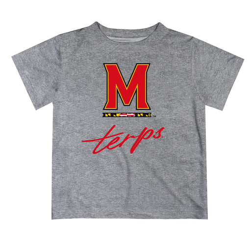University of Maryland Terrapins Vive La Fete Script V1 Gray Short Sleeve Tee Shirt