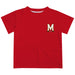 University of Maryland Terrapins Hand Sketched Vive La Fete Impressions Artwork Boys Red Short Sleeve Tee Shirt
