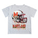 Maryland Terrapins Original Dripping Football Helmet White T-Shirt by Vive La Fete