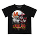 Maryland Terrapins Original Dripping Football Helmet Black T-Shirt by Vive La Fete