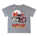 Maryland Terrapins Original Dripping Football Helmet Heather Gray T-Shirt by Vive La Fete