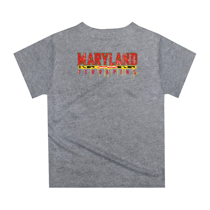 Maryland Terrapins Original Dripping Football Helmet Yellow T-Shirt by Vive La Fete - Vive La Fête - Online Apparel Store