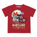 Maryland Terrapins Original Dripping Football Helmet Red T-Shirt by Vive La Fete