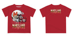 Maryland Terrapins Original Dripping Football Helmet Yellow T-Shirt by Vive La Fete - Vive La Fête - Online Apparel Store