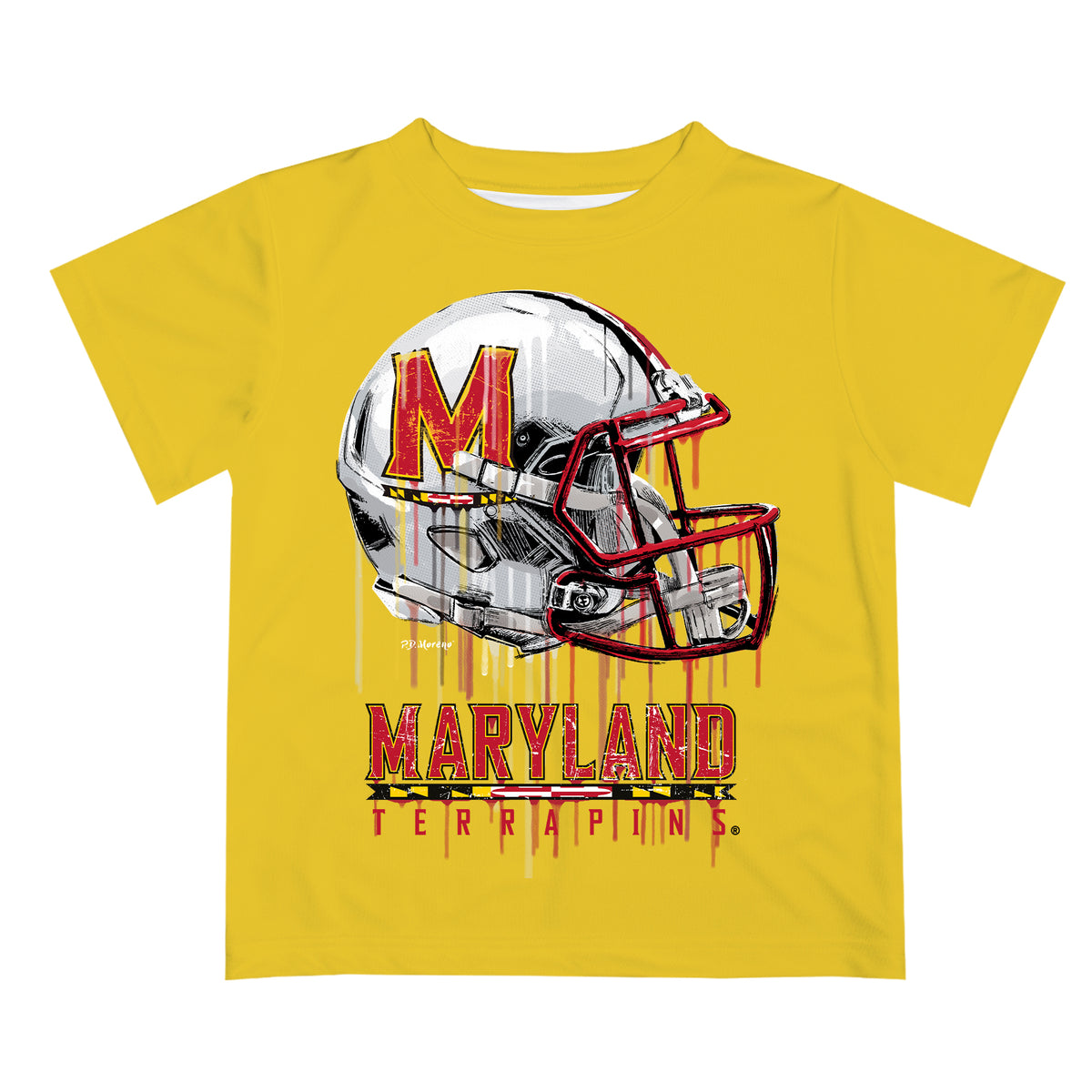 Maryland Terrapins Original Dripping Football Helmet Yellow T