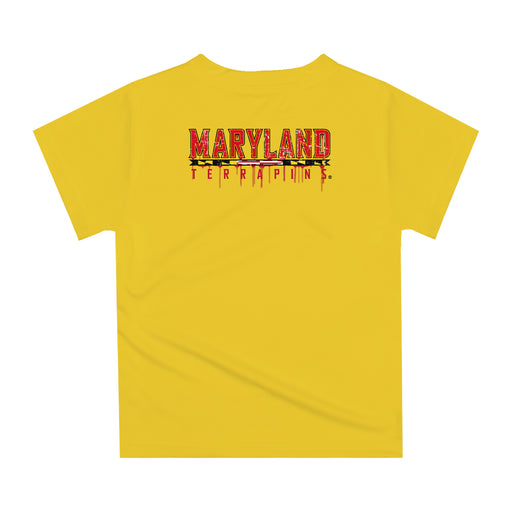 Maryland Terrapins Original Dripping Football Helmet Yellow T-Shirt by Vive La Fete - Vive La Fête - Online Apparel Store