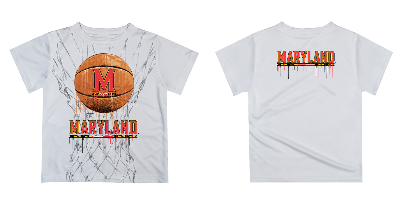 University of Maryland Terrapins Dripping Basketball Red T-Shirt by Vive La Fete - Vive La Fête - Online Apparel Store