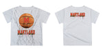 University of Maryland Terrapins Dripping Basketball White T-Shirt by Vive La Fete - Vive La Fête - Online Apparel Store