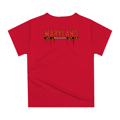 University of Maryland Terrapins Dripping Basketball Red T-Shirt by Vive La Fete - Vive La Fête - Online Apparel Store