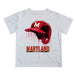 Maryland Terrapins Original Dripping Baseball Helmet White T-Shirt by Vive La Fete