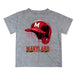 Maryland Terrapins Original Dripping Baseball Helmet Heather Gray T-Shirt by Vive La Fete