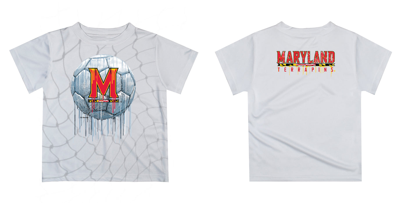 Maryland Terrapins Original Dripping Soccer Yellow T-Shirt by Vive La Fete - Vive La Fête - Online Apparel Store