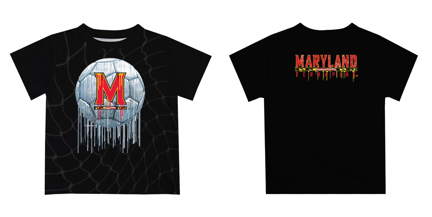 Maryland Terrapins Original Dripping Soccer Yellow T-Shirt by Vive La Fete - Vive La Fête - Online Apparel Store