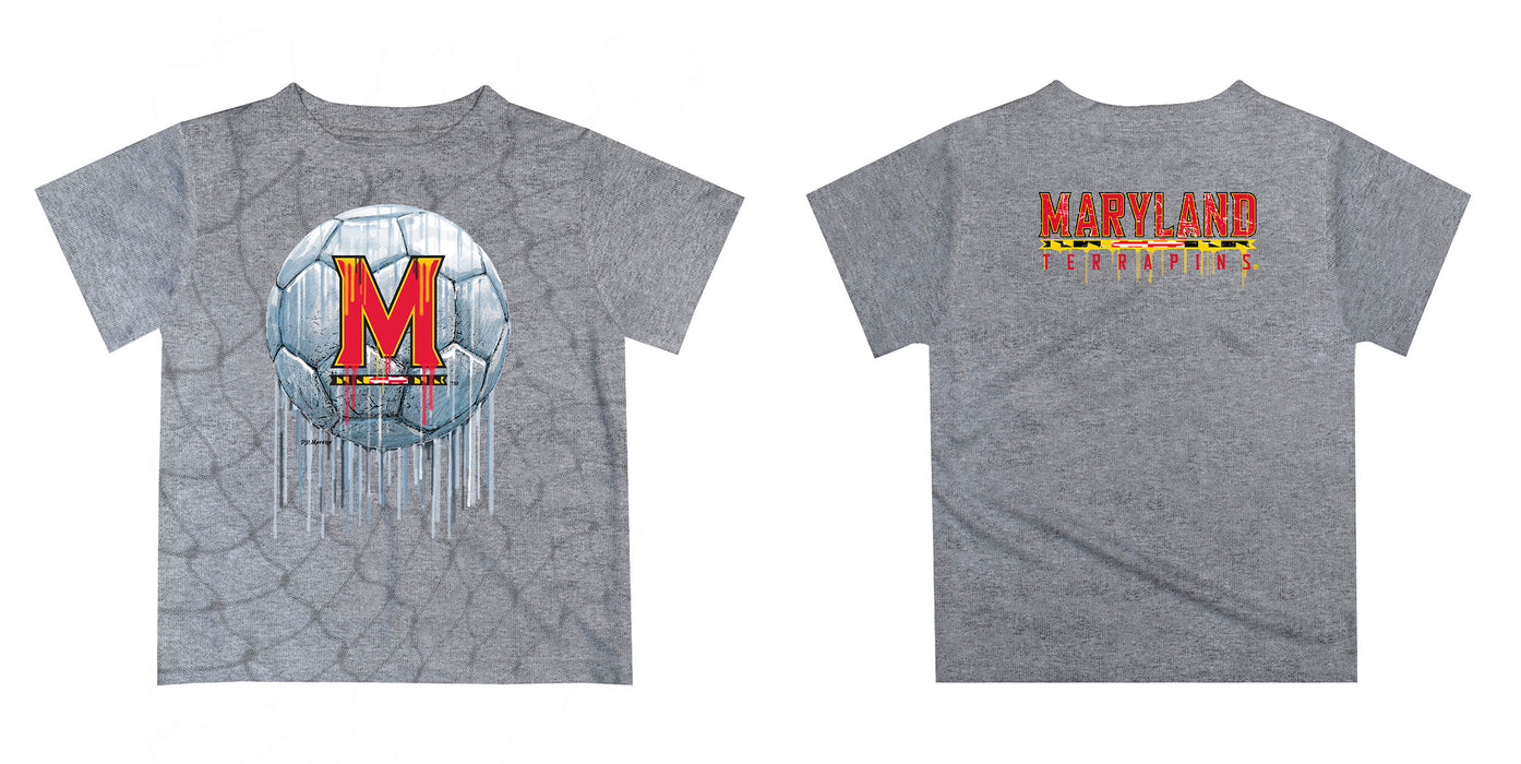 Maryland Terrapins Original Dripping Soccer Yellow T-Shirt by Vive La Fete - Vive La Fête - Online Apparel Store