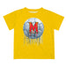 Maryland Terrapins Original Dripping Soccer Yellow T-Shirt by Vive La Fete