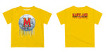 Maryland Terrapins Original Dripping Soccer Yellow T-Shirt by Vive La Fete - Vive La Fête - Online Apparel Store