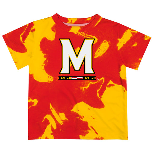 University of Maryland Terrapins Vive La Fete Marble Boys Game Day Red Short Sleeve Tee