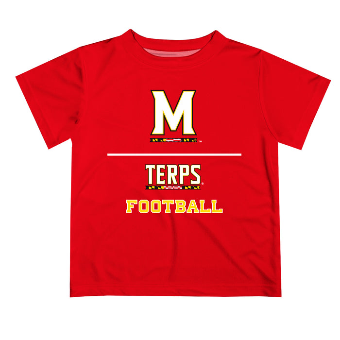 University of Maryland Terrapins Vive La Fete Football V1 Red Short Sleeve Tee Shirt