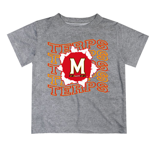 University of Maryland Terrapins Vive La Fete  Gray Art V1 Short Sleeve Tee Shirt