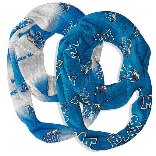 Middle Tennessee Blue Raiders Vive La Fete All Over Logo Women Set of 2 Light Weight Ultra Soft Infinity Scarfs