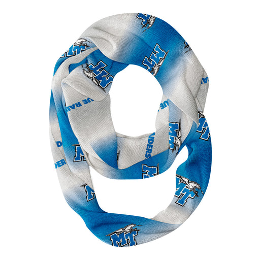 Middle Tennessee Blue Raiders Vive La Fete All Over Logo Game Day Collegiate Women Ultra Soft Knit Infinity Scarf