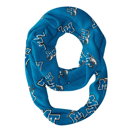 Middle Tennessee Blue Raiders Vive La Fete Repeat Logo Game Day Collegiate Women Light Weight Ultra Soft Infinity Scarf