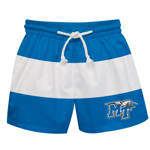 Middle Tennessee Blue Raiders Vive La Fete Blue White Stripes Swimtrunks V2