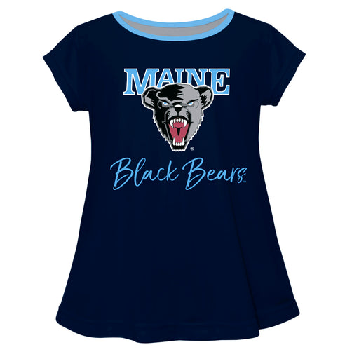 Maine Black Bears Vive La Fete Girls Game Day Short Sleeve Navy Top with School Logo and Name - Vive La Fête - Online Apparel Store