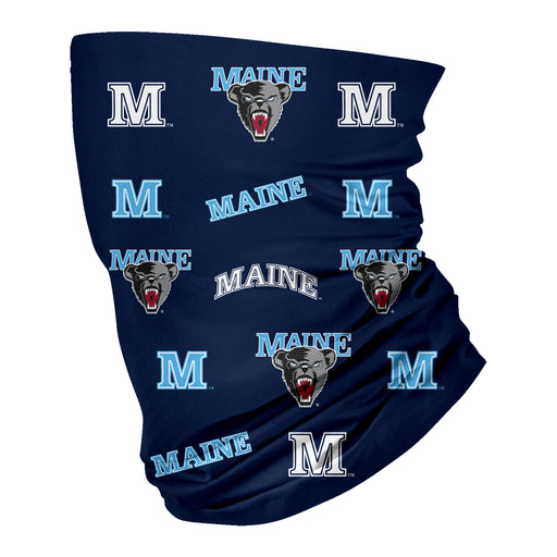 Maine Black Bears Neck Gaiter Navy All Over Logo - Vive La Fête - Online Apparel Store