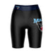 Maine Black Bears Vive La Fete Game Day Logo on Thigh and Waistband Black and Navy Women Bike Short 9 Inseam"