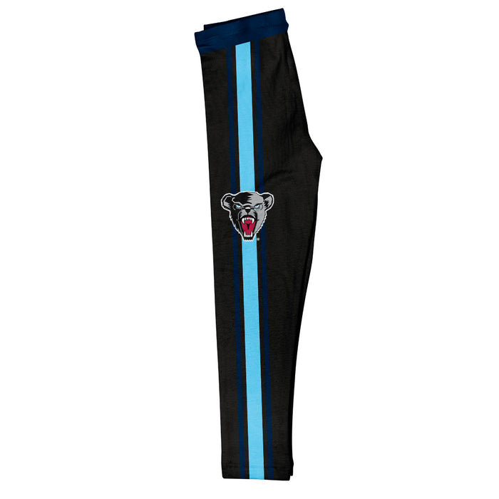 Maine Black Bears Vive La Fete Girls Game Day Black with Blue Stripes Leggings Tights