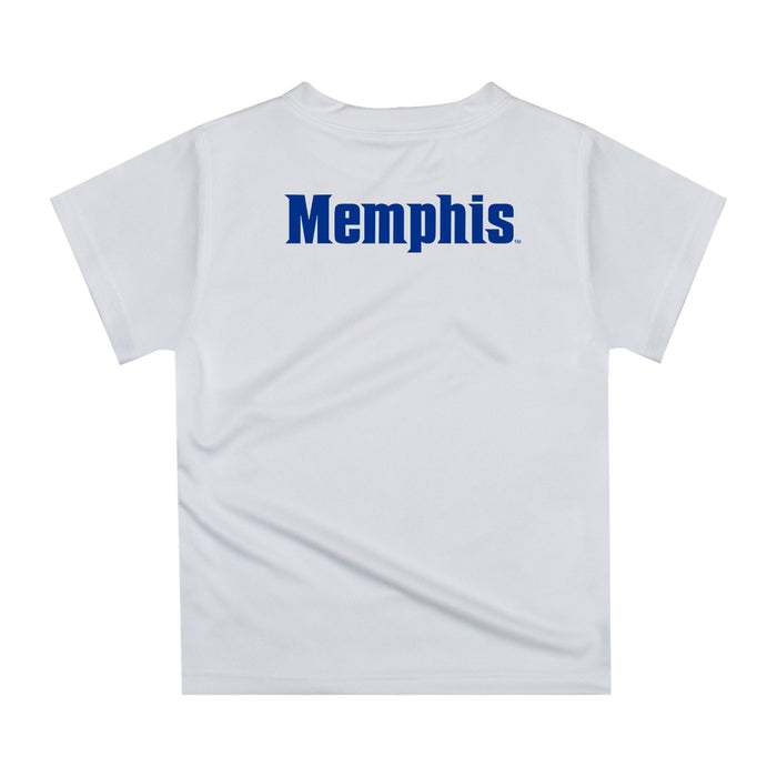 Memphis Tigers Original Dripping Football White T-Shirt by Vive La Fete - Vive La Fête - Online Apparel Store