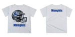 Memphis Tigers Original Dripping Football White T-Shirt by Vive La Fete - Vive La Fête - Online Apparel Store